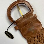 NWT Vintage Omega Woven Leather Extra Wide Boho Belt Brown Photo 3