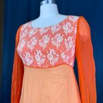 Vintage 60s/70s Orange Creamsicle Lace Maxi Dress Photo 1