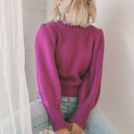 Pistola  | Gabbie Wild Orchid Puff Sleeve Chunky Knit Sweater | M Photo 0