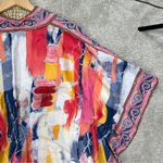 Tolani Collection Multicolor Floral Printed Tropical Open Front Woven Kimono S Pink Photo 9