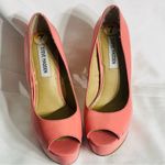 Steve Madden Womens 7 Platform Pink Patent Peep Toe Chunky Heels Y2K PinUp Retro Photo 1