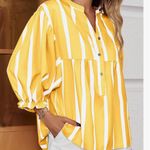 Yellow & White Striped Babydoll Short Photo 5