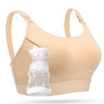 Momcozy Hands Free Pumping Nursing Bra Skin Color X Photo 0
