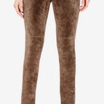 Ecru  Suede Leather 5-Pocket Jeans Pants Brown Size 4 Photo 0