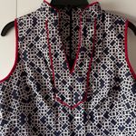 Eliza J  Classy Navy Blue White Red Sleeveless Shift Summer Nautical Dress Size 8 Photo 1