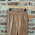 Maison D’Amelie Tan Faux Leather Pull On Pants, 4 Photo 2