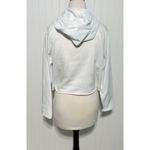 Women's Long Sleeve Pullover Raw‎ Hem Cropped Hoodie Bright White Size Medium Photo 5