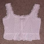 SheIn White Lacey Tank Top Photo 3