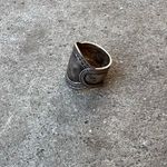 Vintage Native American 925 Sterling Silver Engraved Women’s Size 7.5” Blue Photo 2