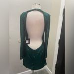 Mac Duggal NWT 11291 Short Sheath Dress Long Sleeve Sequins Ruched Emerald Sz 8 Photo 5