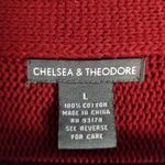 CHELSEA & THEODORE BURGUNDY KNIT HEAVY CARDIGAN L Red Size L Photo 11