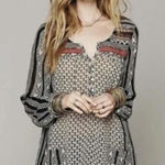 Free People  Feather in the Wind Charcol Embellished Tunic - Size - Medium Photo 0