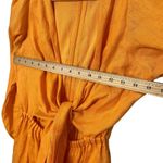 Faithfull the Brand La Mia Maxi Dress Tuscan Sun Orange Cut Out Puff Sleeves US4 Photo 9