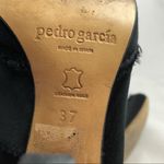 Pedro Garcia Black Silk Satin Peep Toe High Heels Size 7 Photo 5