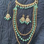 Indian Pakistani complete bridal wedding jewelry set Gold Photo 6