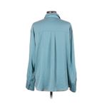 Prologue Blue Button Down Blouse — Silk Feel — Small Photo 3