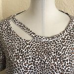 Anthropologie t.La Leopard Print T-Shirt White Tan Brown Black Indiesleeze Photo 1