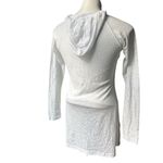 Athleta  White Burnout Swim Cover Up Hooded Tunic, Sz S Photo 5