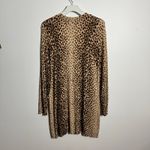 Chico's Cardigan Women XL Leopard Longline Long Sleeve Button Up Closet Staple Photo 1