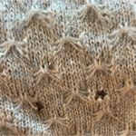 Vintage 90s wool blend hand knit large weave knit sweater vest, GUC, S Tan Photo 2