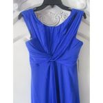 Vera Wang NWT  Blue Knotted Slit Shoulder Grecian Chiffon Sleeveless Gown Dress 2 Photo 1