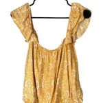 Amuse Society Yellow Floral Off The Shoulder Bubble Crop Top Blouse Women Sz L Photo 0