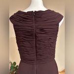 Tadashi  Collection Brown Shell 100% Silk Chiffon V-Neck Twist Front Sz 12 Photo 7