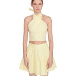 STAUD  Tiered Cotton Sea Mini Skirt in Sunray Pale Yellow‎ NWOT $175 Photo 2