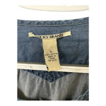 Lucky Brand Denim Longsleeve Ruffled Cotton Western Style Top Pearl Buttons S Photo 4