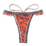 🆕Orange Floral High Waisted Bikini Swimsuit Bottom Orange Size M Photo 1