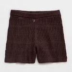 Aerie Brown Crochet Shorts (swim cover up) Photo 0