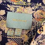 Skies Are Blue STITCH FIX STITCHFIX Navy Blue Cream Floral Lace Up Dress Tunic ? Photo 3