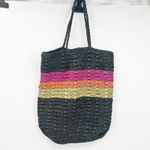 Universal Threads Universal Thread Womens Boho Summer Beach Striped Woven Straw Shoulder Tote Bag Photo 5
