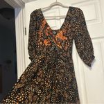 Angie  black and orange twist front maxi dress with side slit size large Photo 6