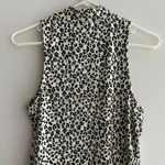 Gaze Cheetah Print Mock Neck Tank Top, Animal Print Shirt, Size Large Brown Photo 8