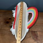 Jumbo rope bag sturdy rainbow handle basket Easter beach tote vacation purse Red Photo 5