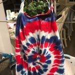 Red, White & Blue Tie Die Tie Top Red Size M Photo 0