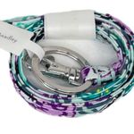 Vera Bradley Penelope’s Garden Zip ID Case and Lanyard Purple Blue Green Photo 3