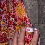 Lulus Floral Print Midi Skirt Size XS Red Yellow Photo 4