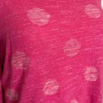 Liz Claiborne Cotton Blend Raspberry Polka Dot Sweater Women’s Size Medium Photo 6