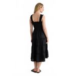 Quince  100% European Linen Smocked Midi Dress Tiered Black Women's Size Small Photo 1