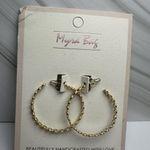 Myra Bags  Handcrafted Gold Tone Clear Crystal Pierced Hoop Earrings Moonshine Photo 1
