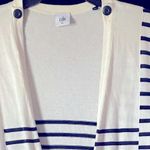 CAbi  Size M #5141 Ivory & dark blue Striped Victory Duster Cardigan Long… Photo 9
