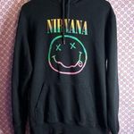 Divided Nirvana Hoodie Black Small Holographic Logo Pullover Sweatshirt Grunge Photo 0