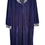 Neiman Marcus T2 VTG Neiman Marcus Velvet Robe Long Sleeve Lounge Gown Elegant Blue Size NA Photo 0