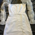 Park & Fifth White Puff Sleeve Dress Photo 1