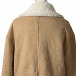 CAbi McQueen Jacket Faux Shearling Trim Soft Knit 3908 Tan Women’s Size Medium Photo 7