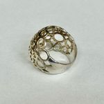 Sterling Silver Dome Statement Ring Size 8, 925 Stamped Modernist Dome Design Photo 1