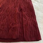 Merokeety Burgundy V-Neck Cable Knit Sweater Dress NWT Size L Photo 6