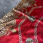 Womens Scarf Red Gold Brown Colors Cheetah Leopard Print Polyester 34 x 34 inche Photo 3